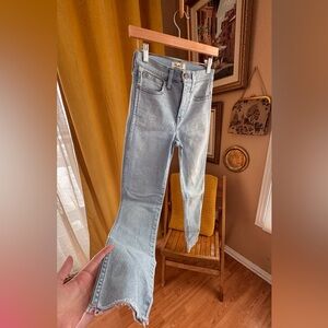 Madewell Roadtripper Jeans Size 25 | Light Wash Raw Hem Flare | Stretch Denim